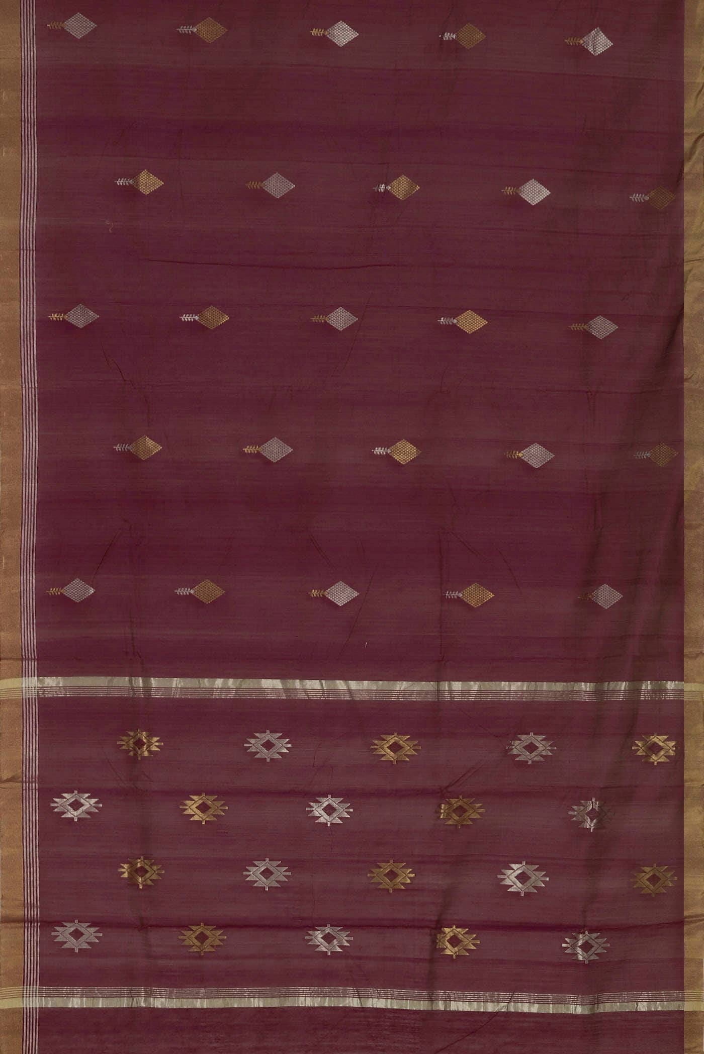 Magenta Chanderi Silk Cotton Saree
