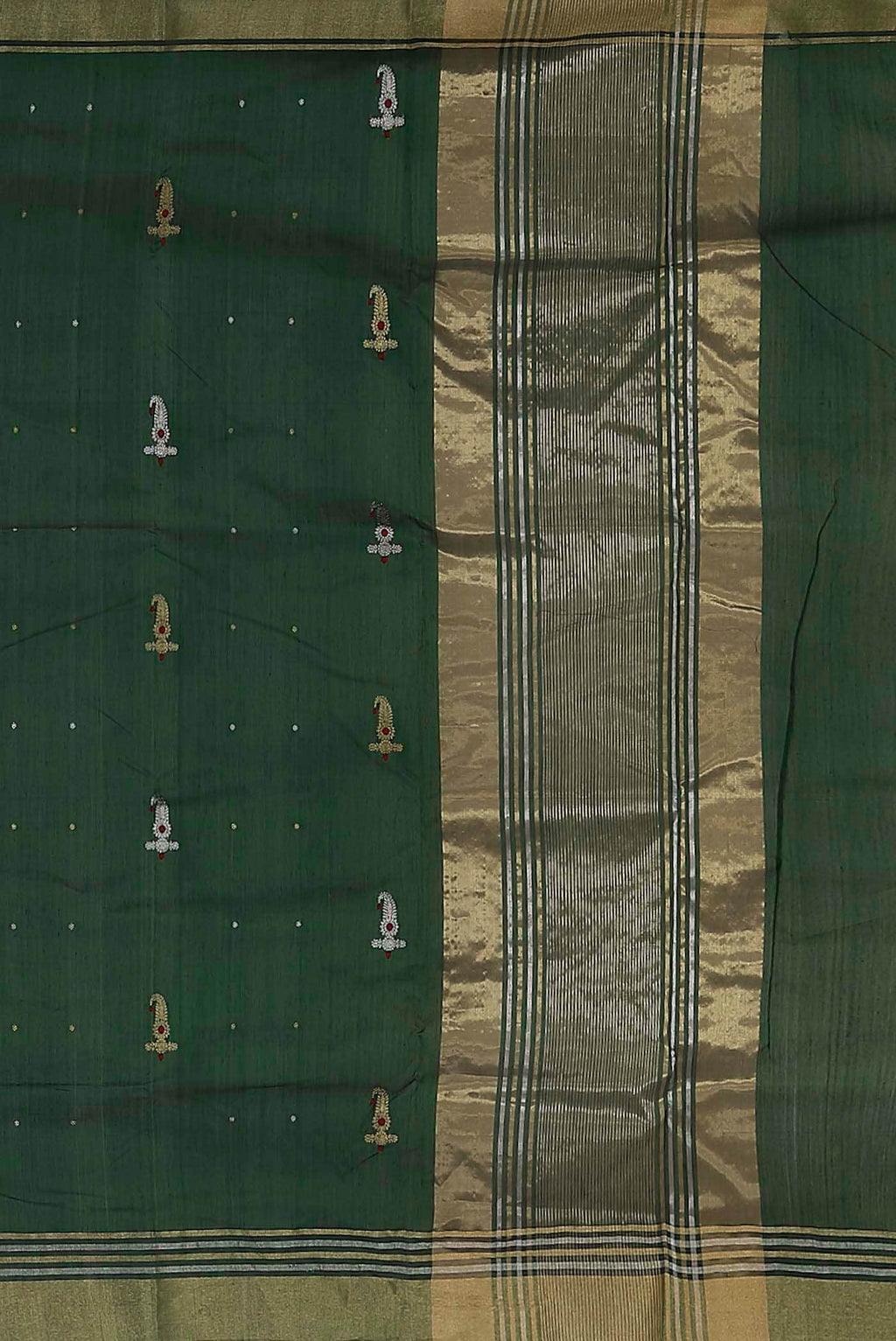 Green Chanderi Silk Cotton Saree
