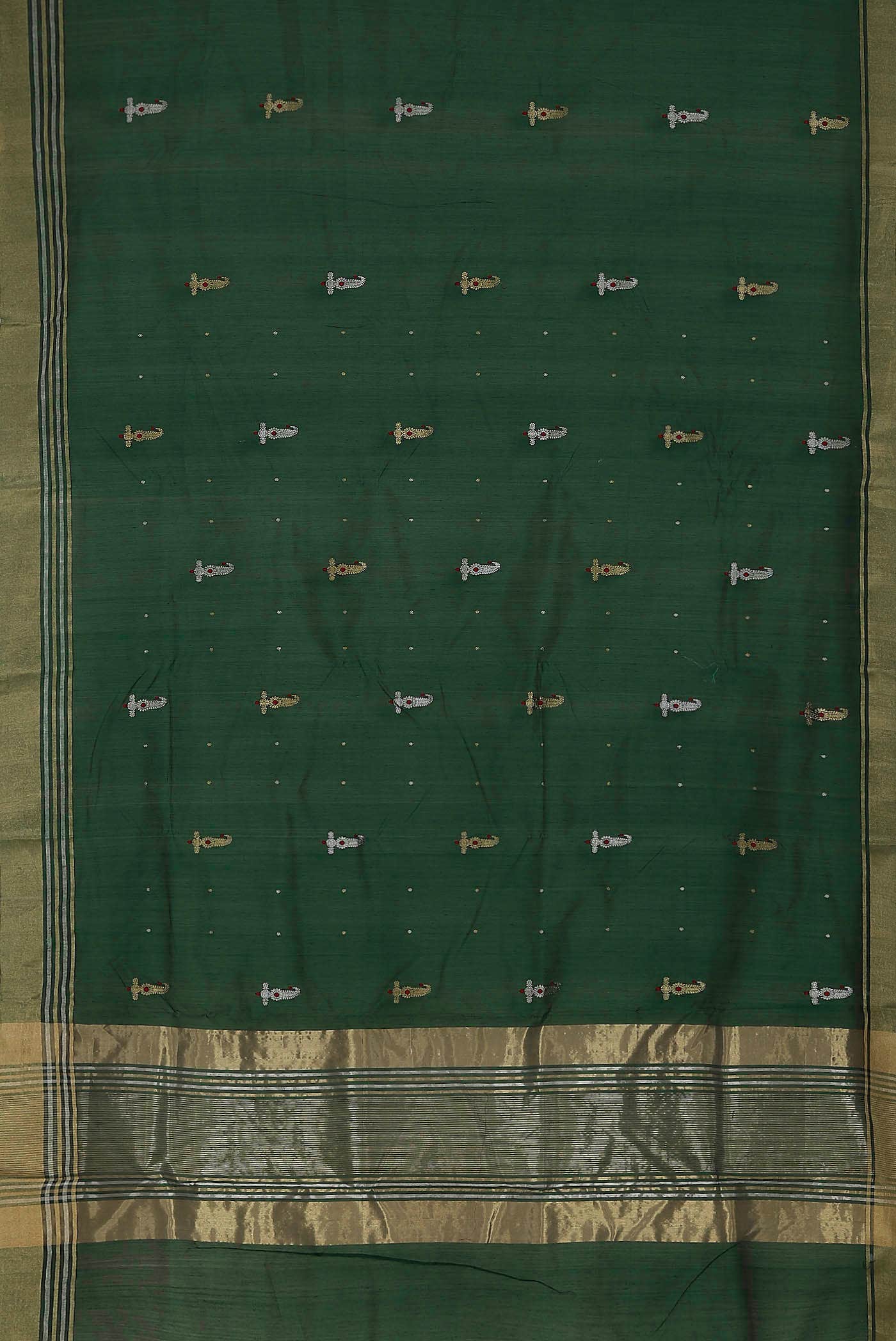 Green Chanderi Silk Cotton Saree
