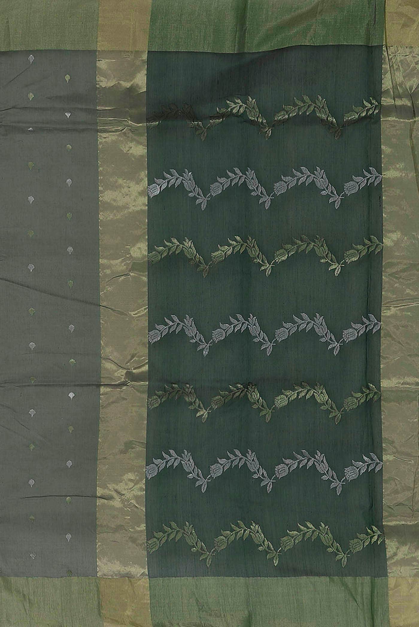 Green Chanderi Silk Cotton Saree