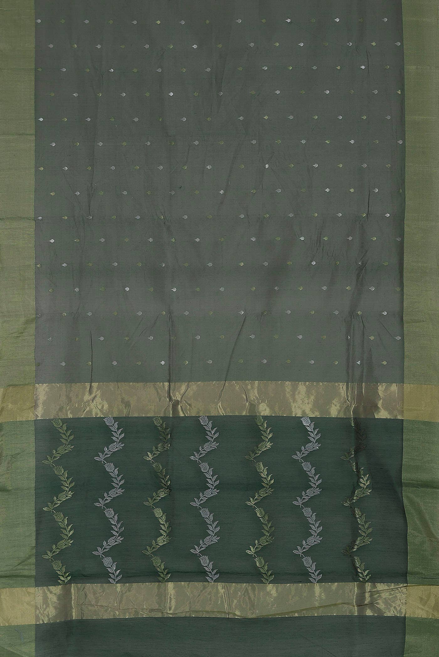 Green Chanderi Silk Cotton Saree