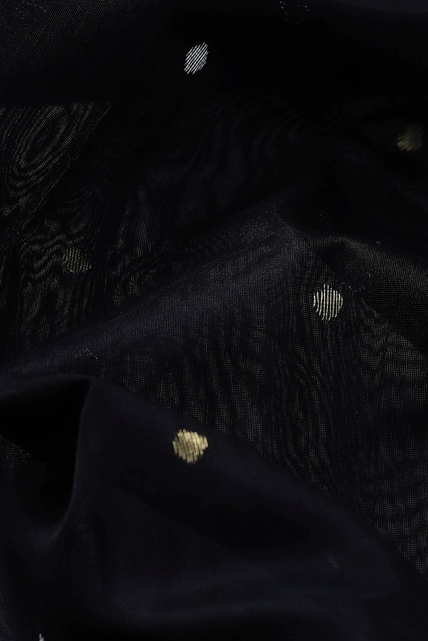 Black Chanderi Silk Cotton Saree