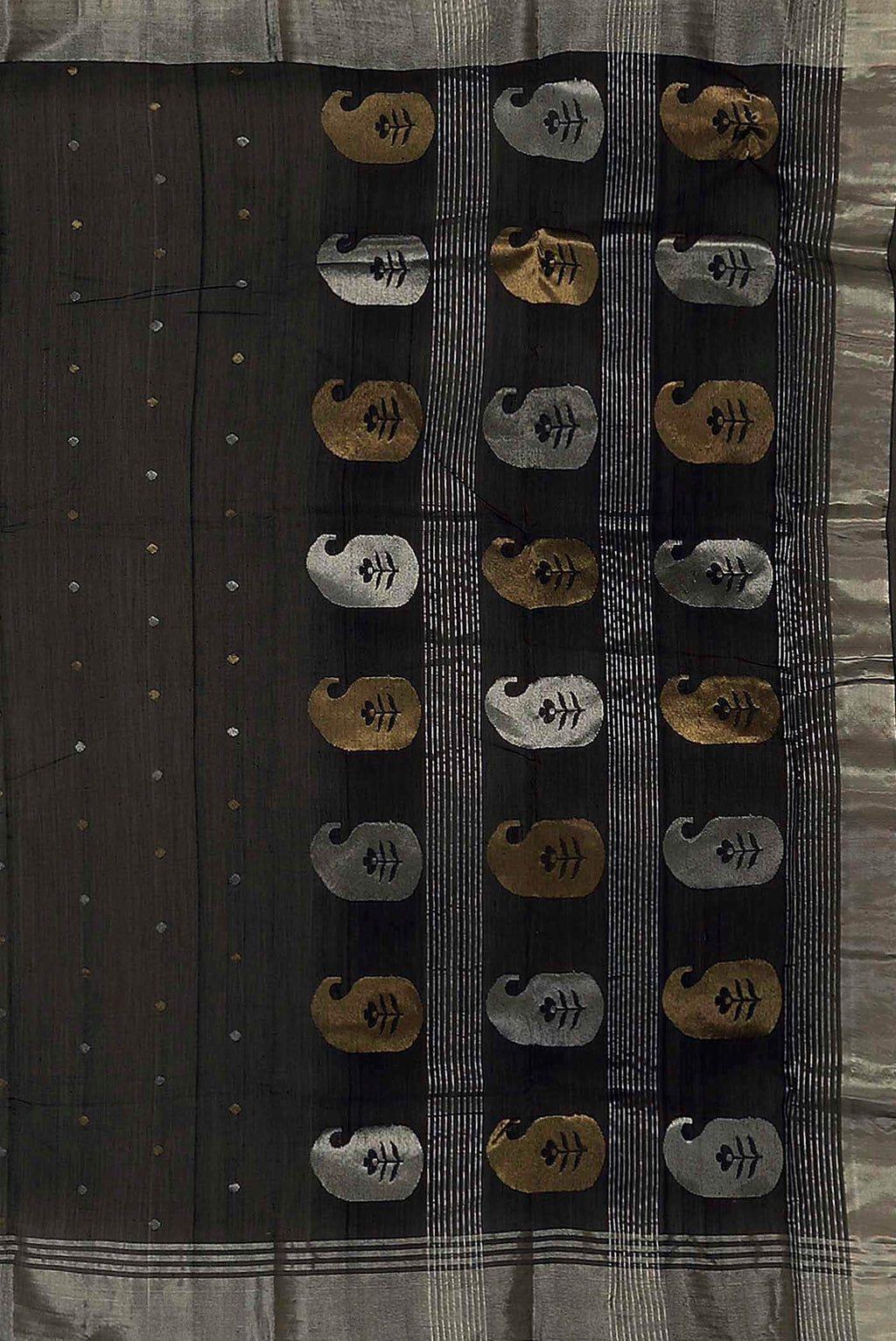 Black Chanderi Silk Cotton Saree