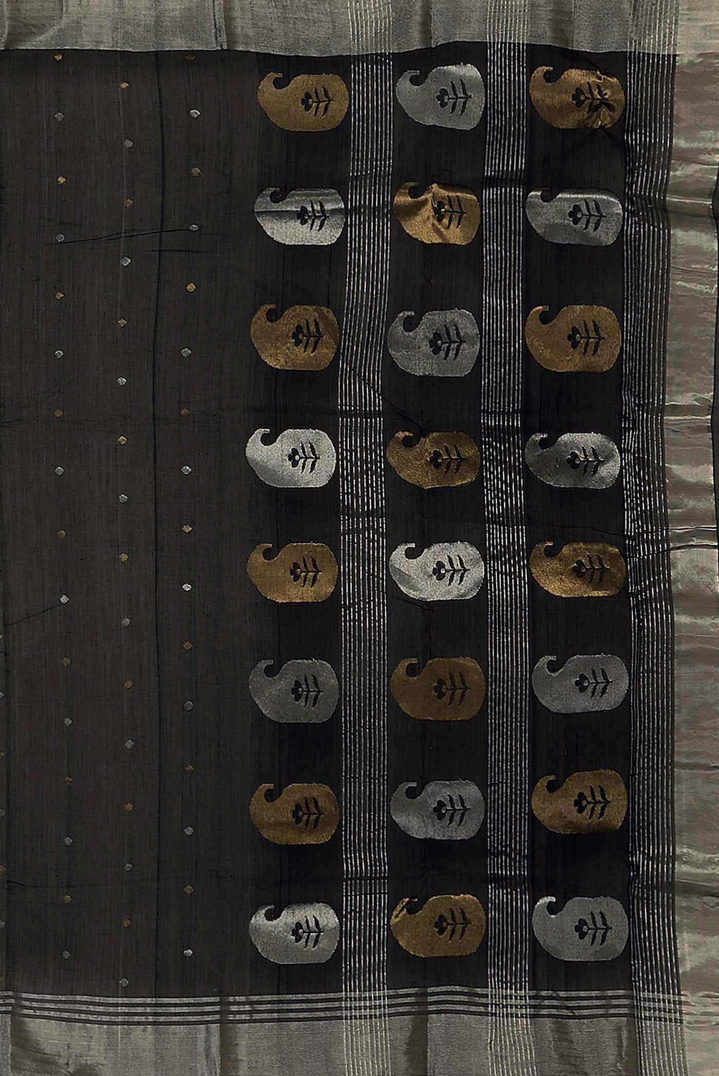 Black Chanderi Silk Cotton Saree
