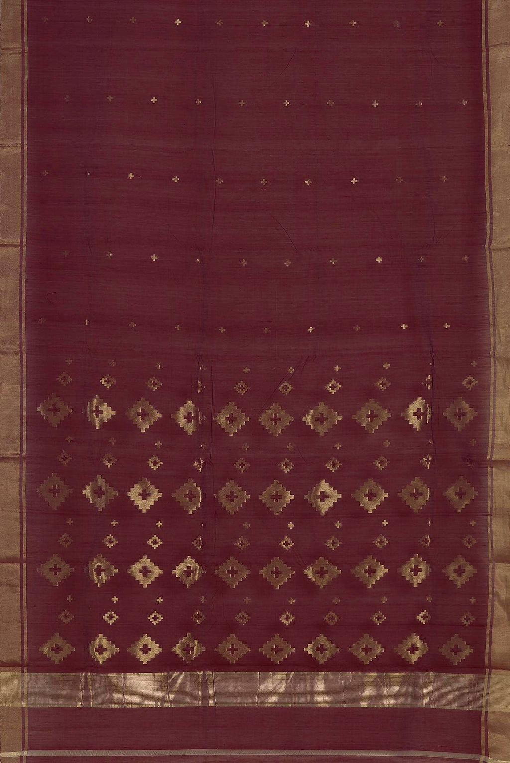 Maroon Chanderi Silk Cotton Saree