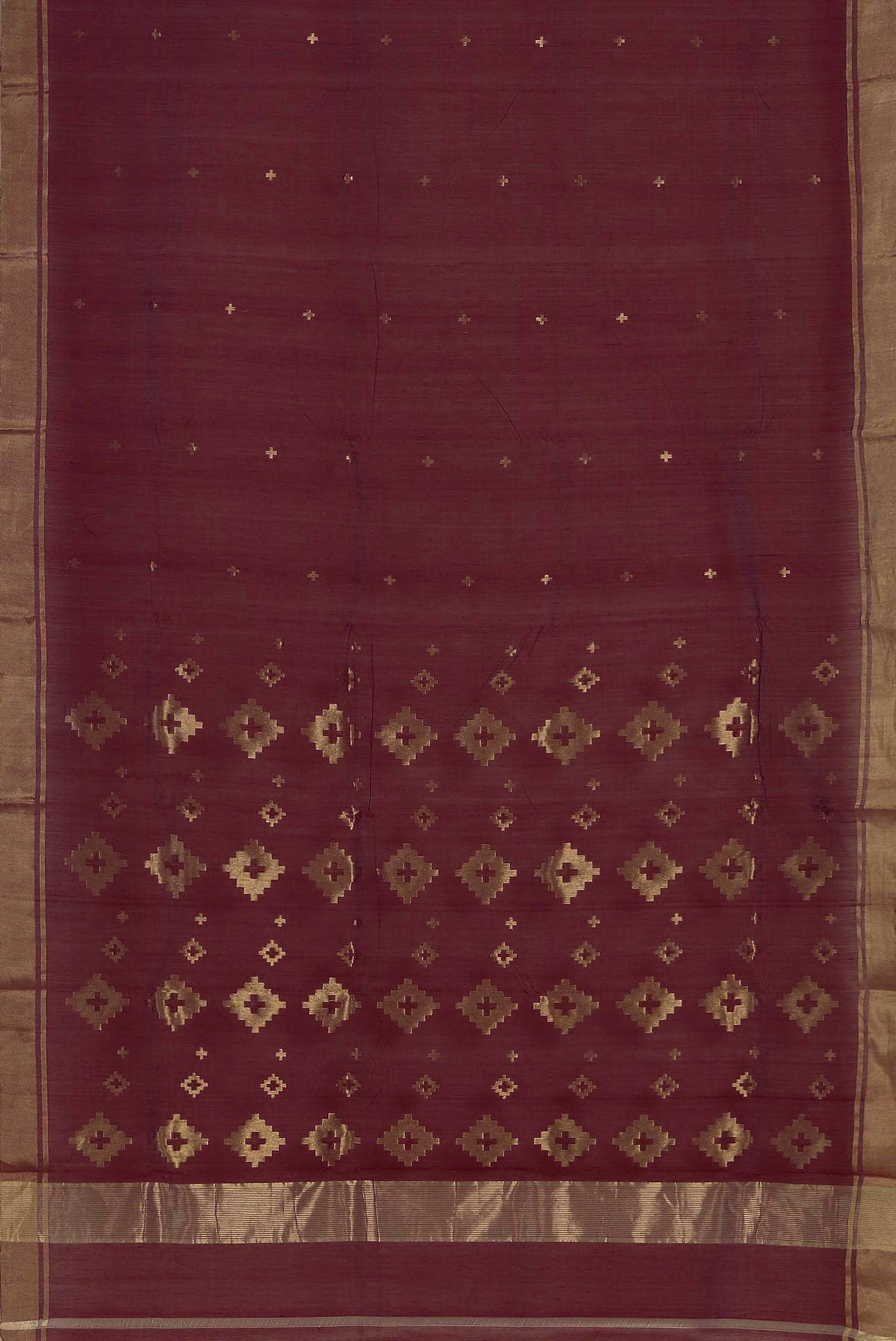 Maroon Chanderi Silk Cotton Saree