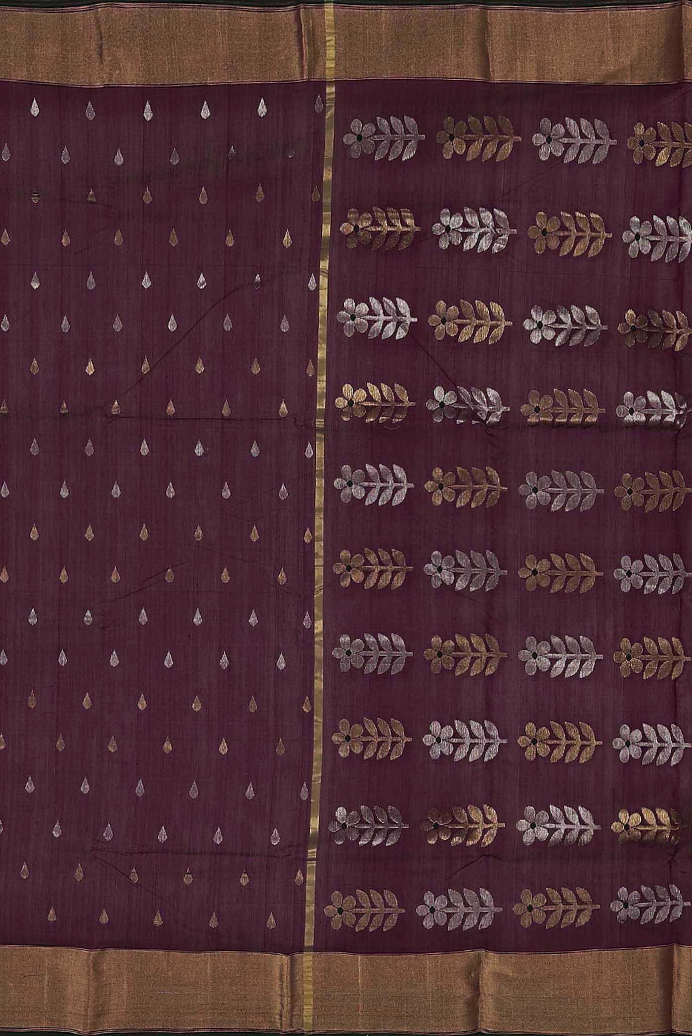 Purple Chanderi Silk Cotton Saree