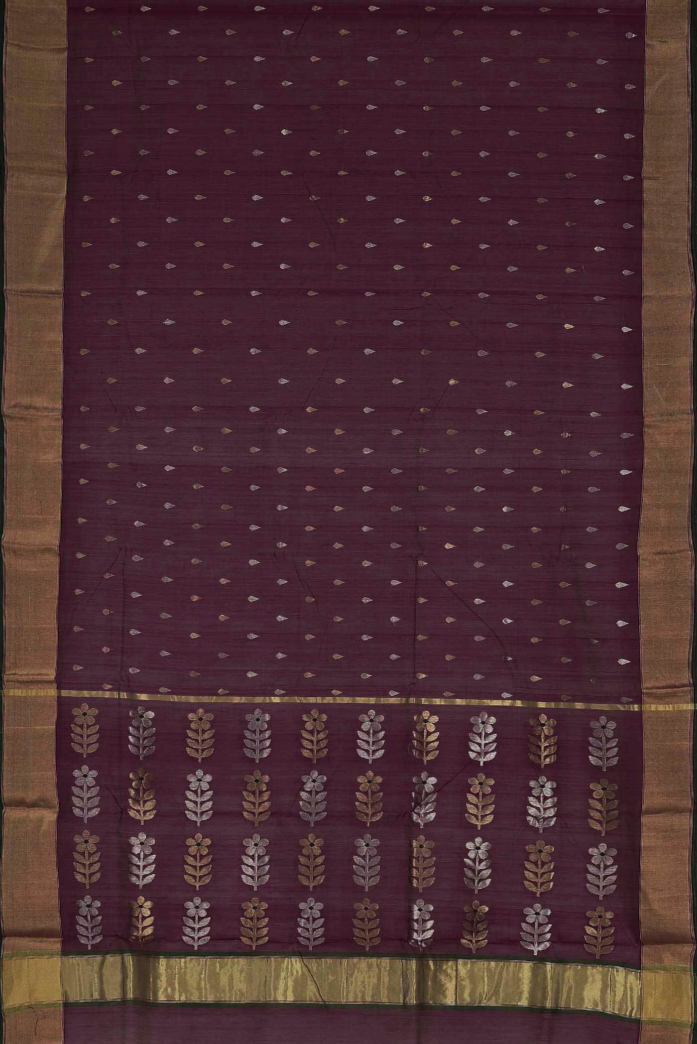 Purple Chanderi Silk Cotton Saree