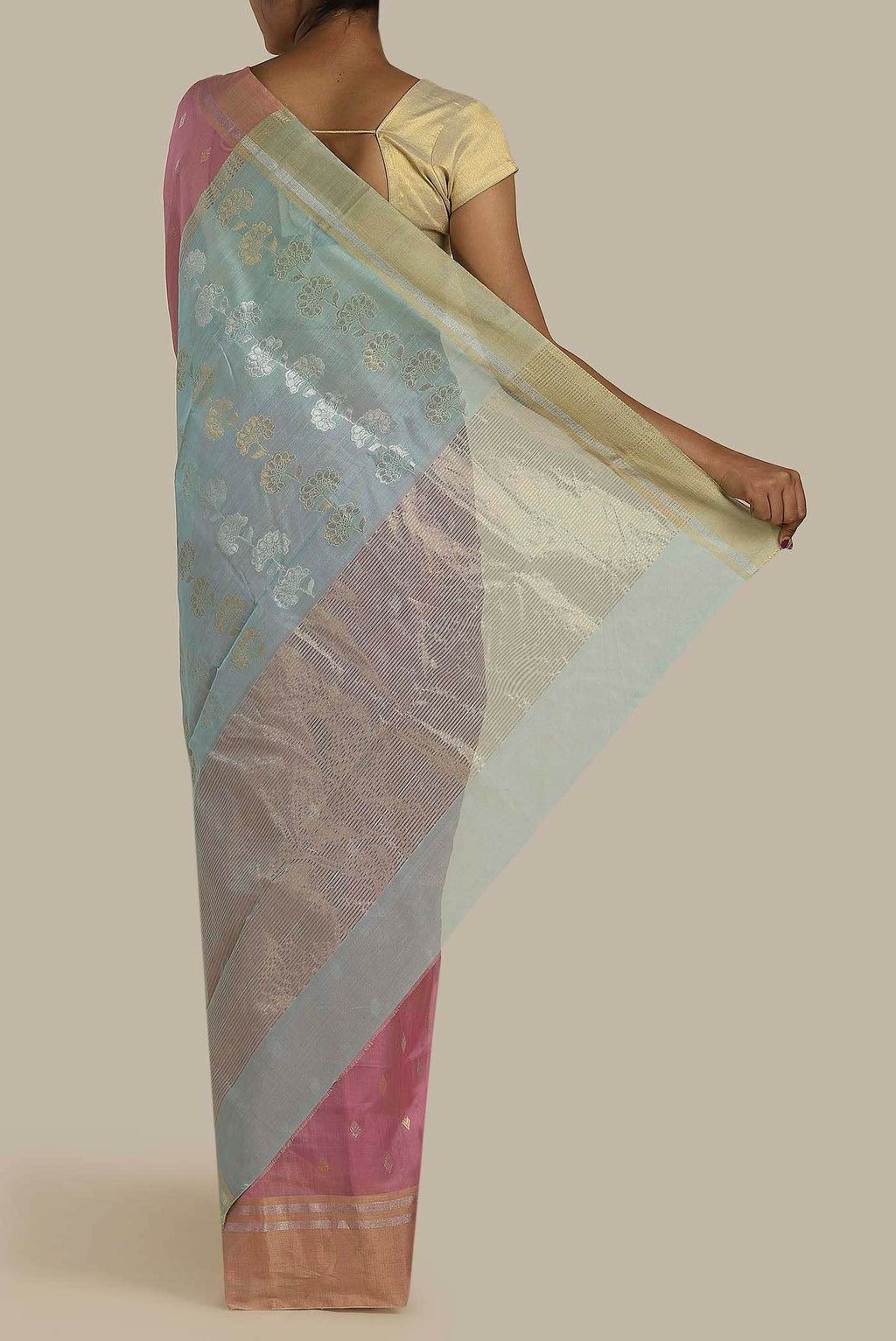 Pink Chanderi Silk Cotton Saree