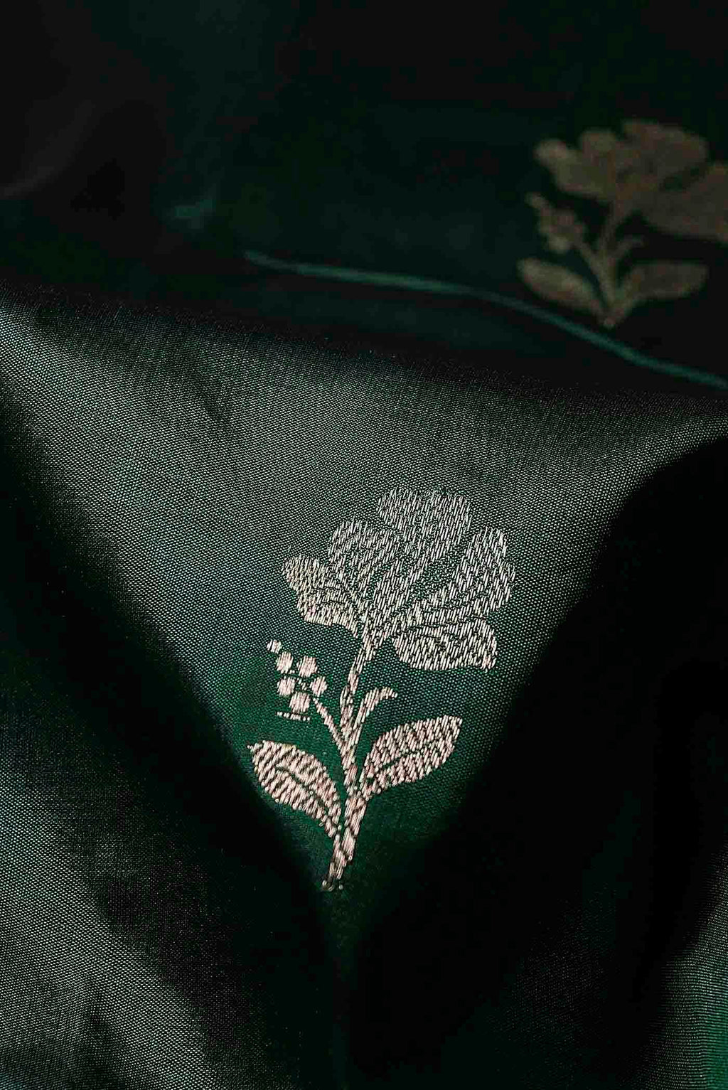 Green Banarasi Katan Silk Saree