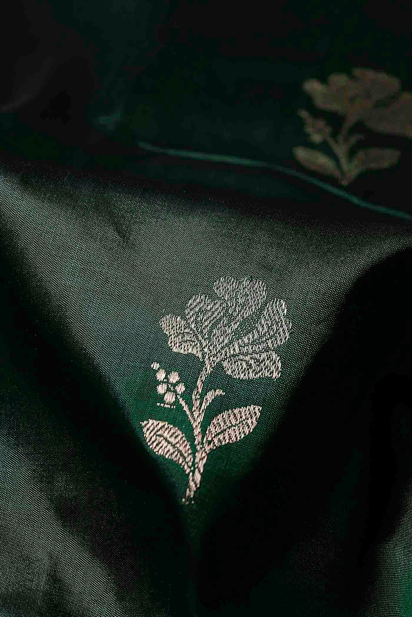 Green Banarasi Katan Silk Saree
