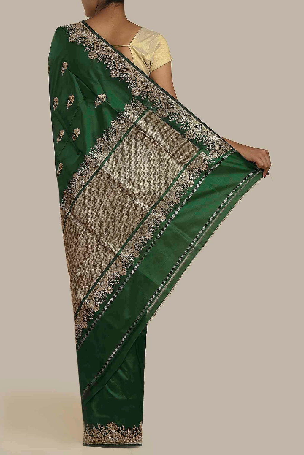 Green Banarasi Katan Silk Saree