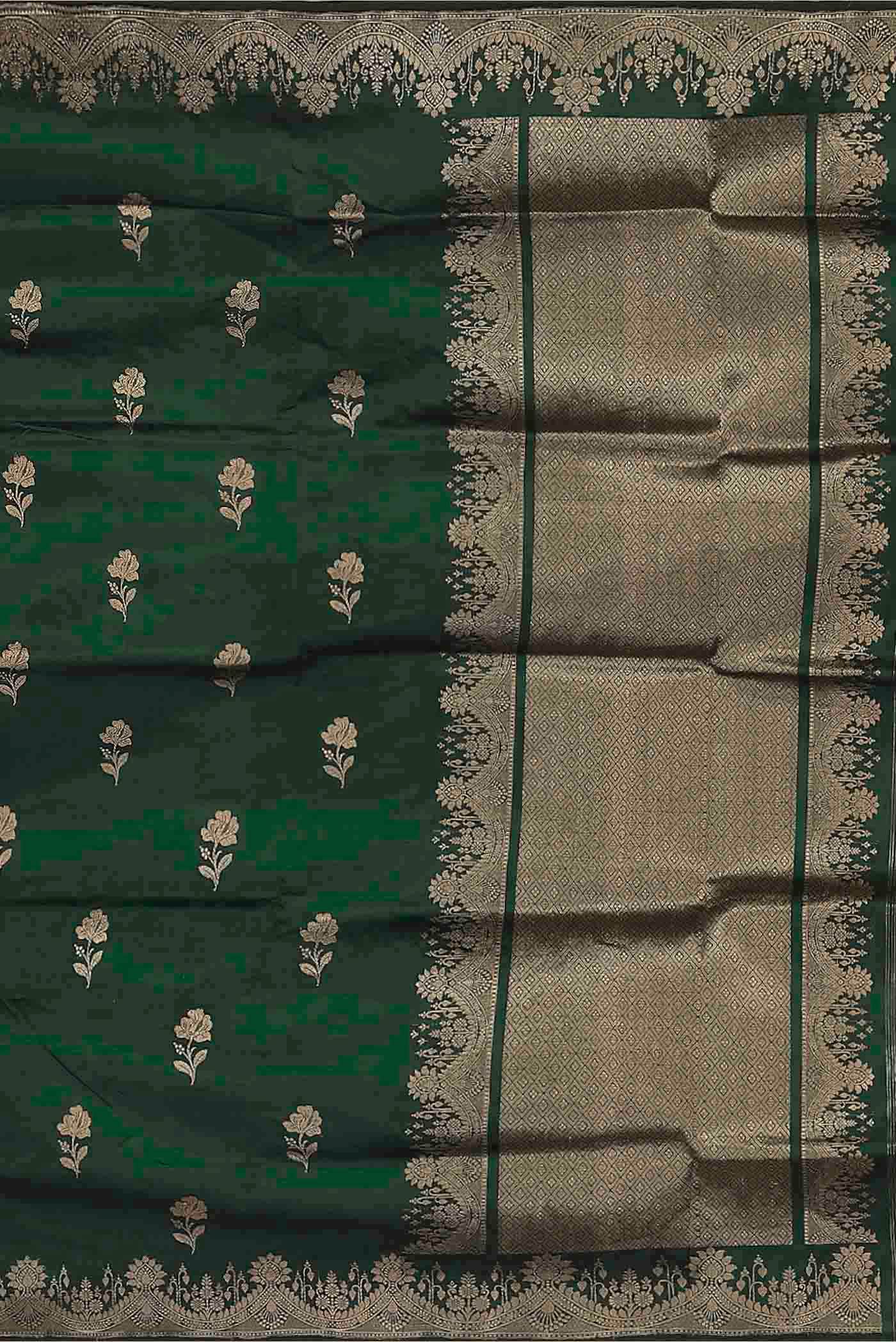 Green Banarasi Katan Silk Saree