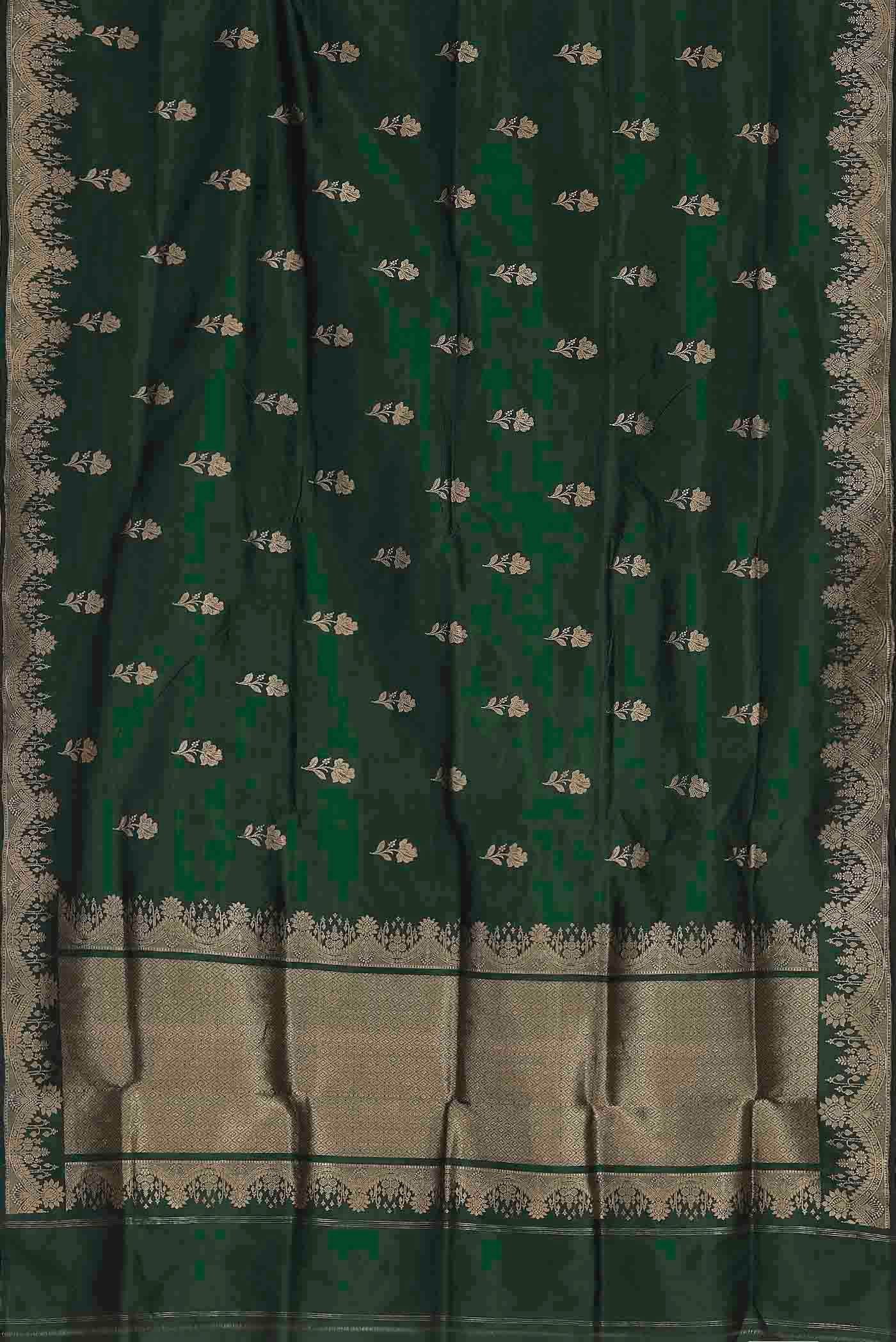 Green Banarasi Katan Silk Saree