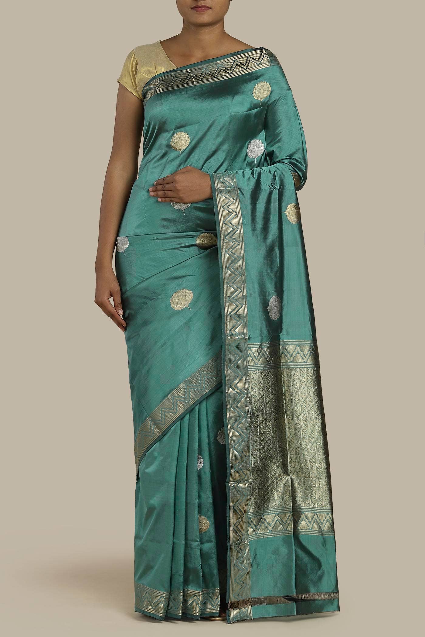 Green Banarasi Silk Saree