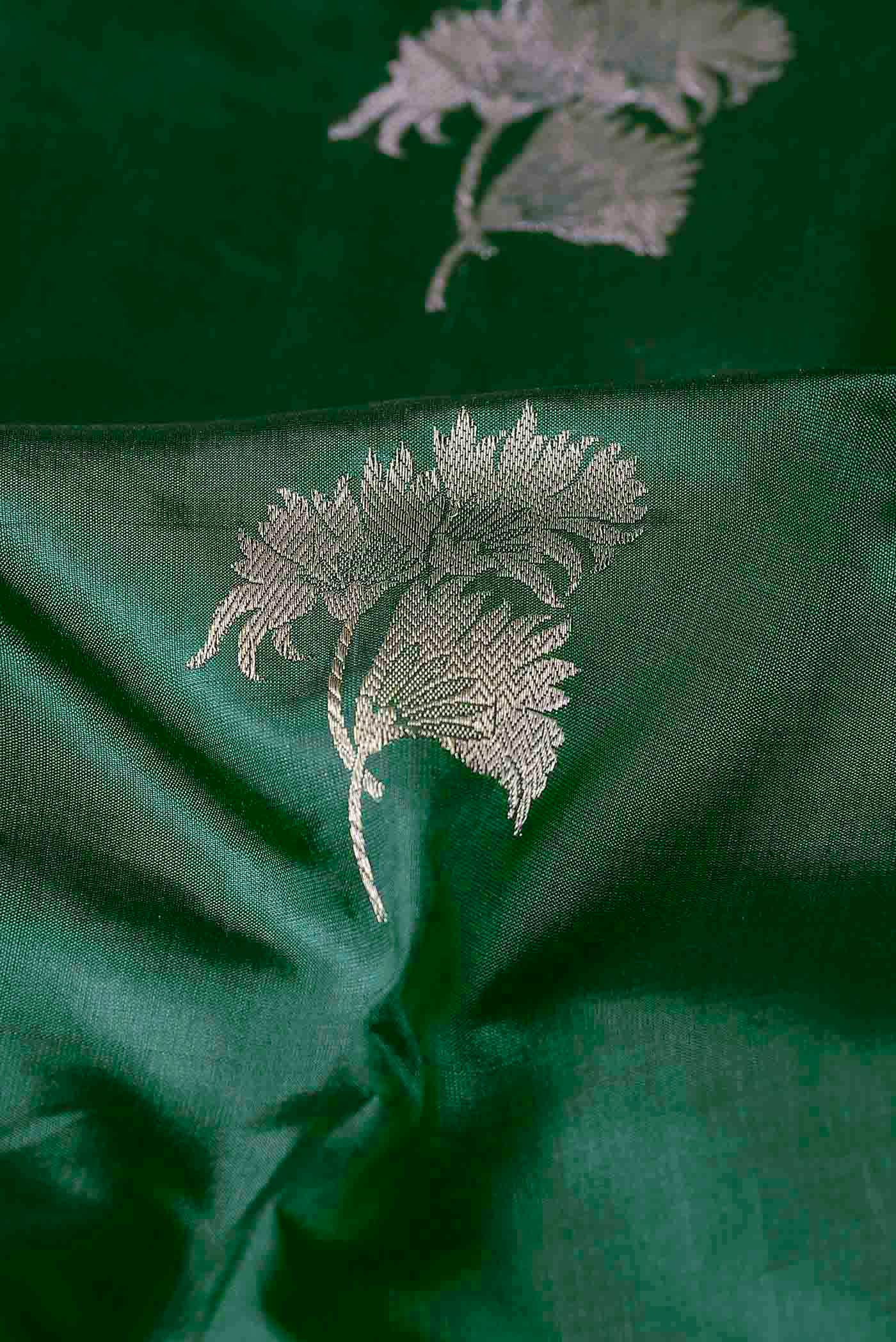 Green Banarasi Katan Silk Saree