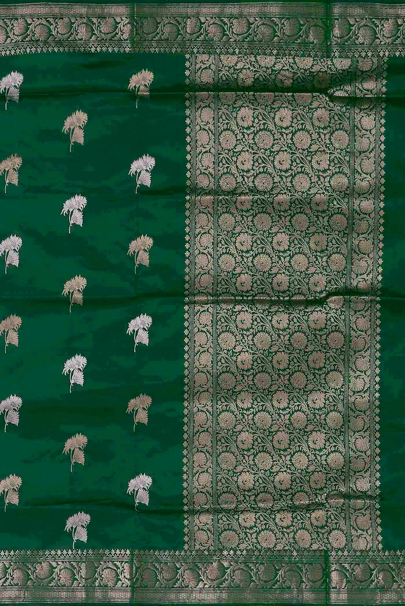 Green Banarasi Katan Silk Saree