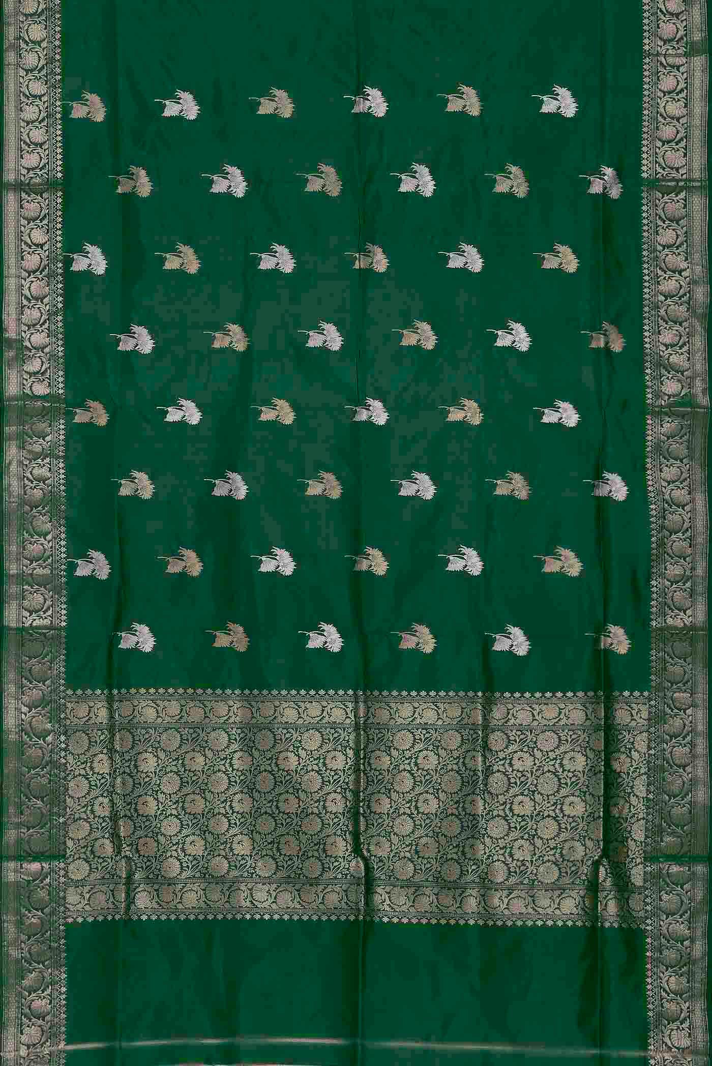 Green Banarasi Katan Silk Saree