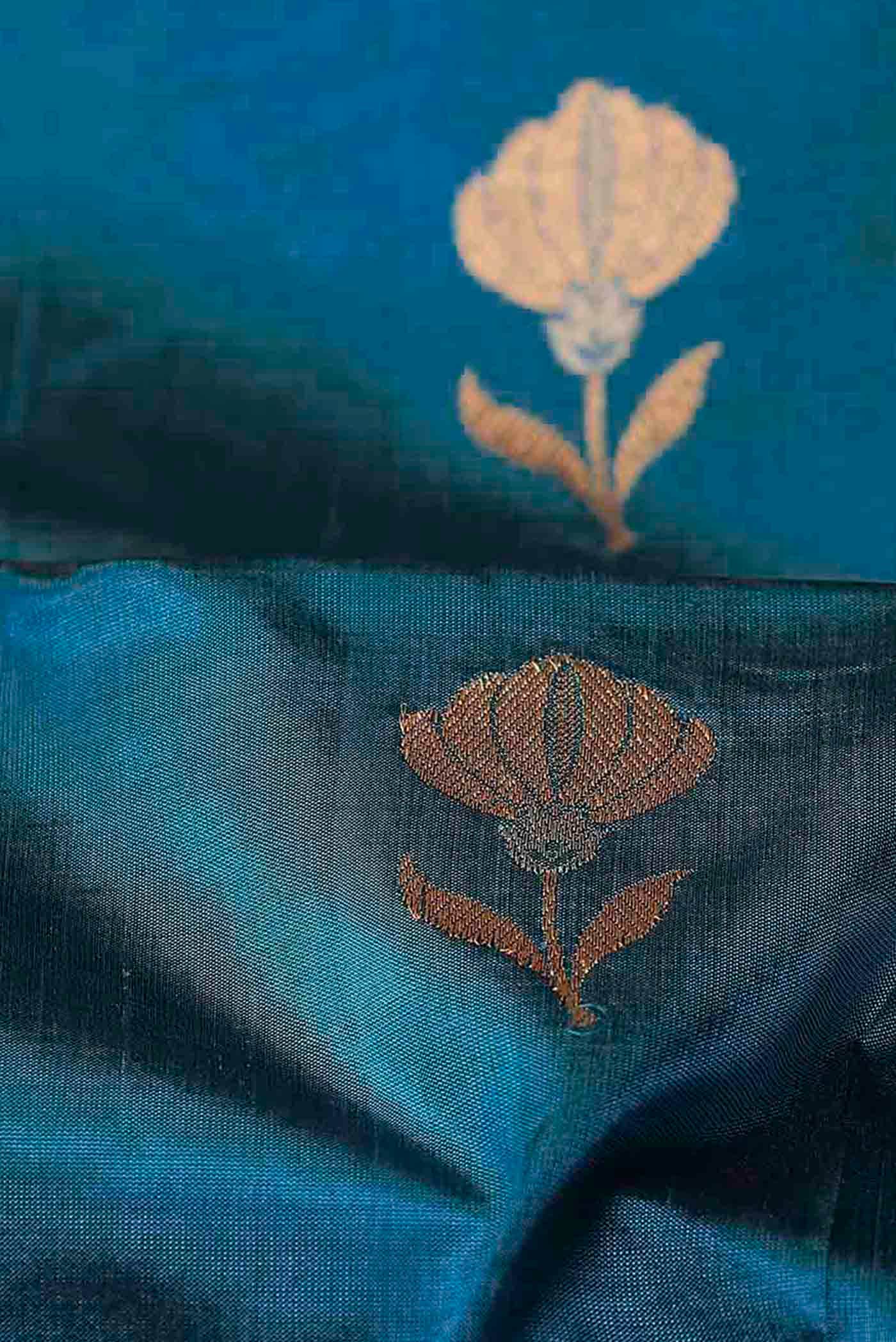 Blue Banarasi Silk Saree