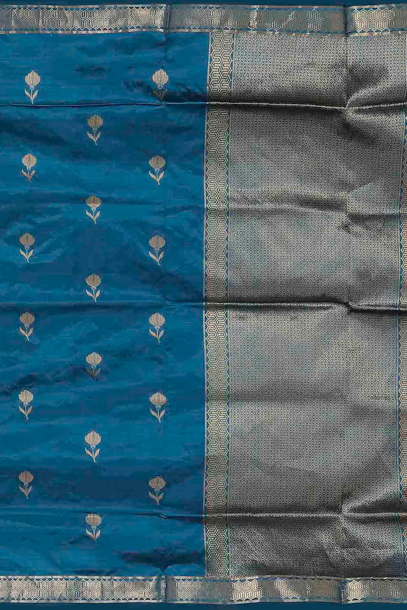 Blue Banarasi Silk Saree