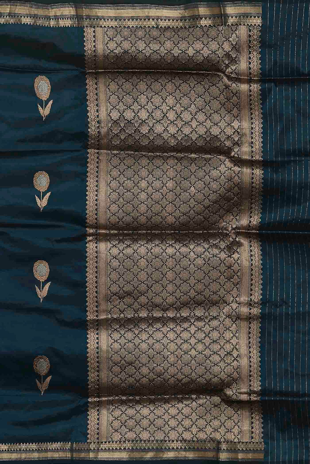 Blue Banarasi Katan Silk Saree