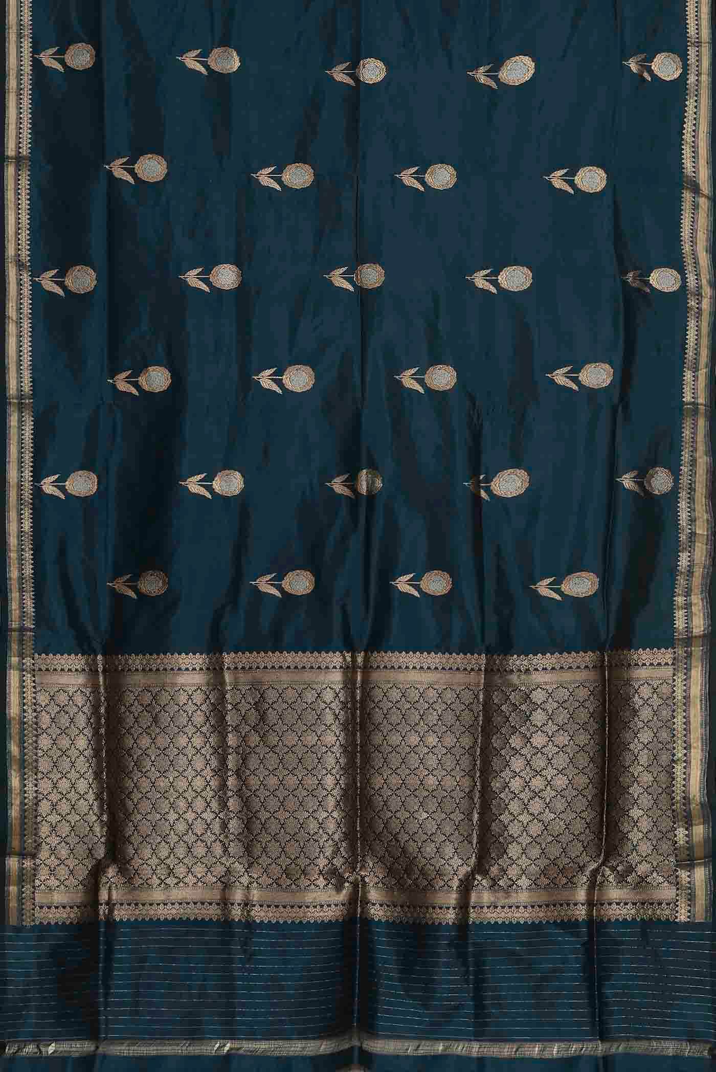 Blue Banarasi Katan Silk Saree