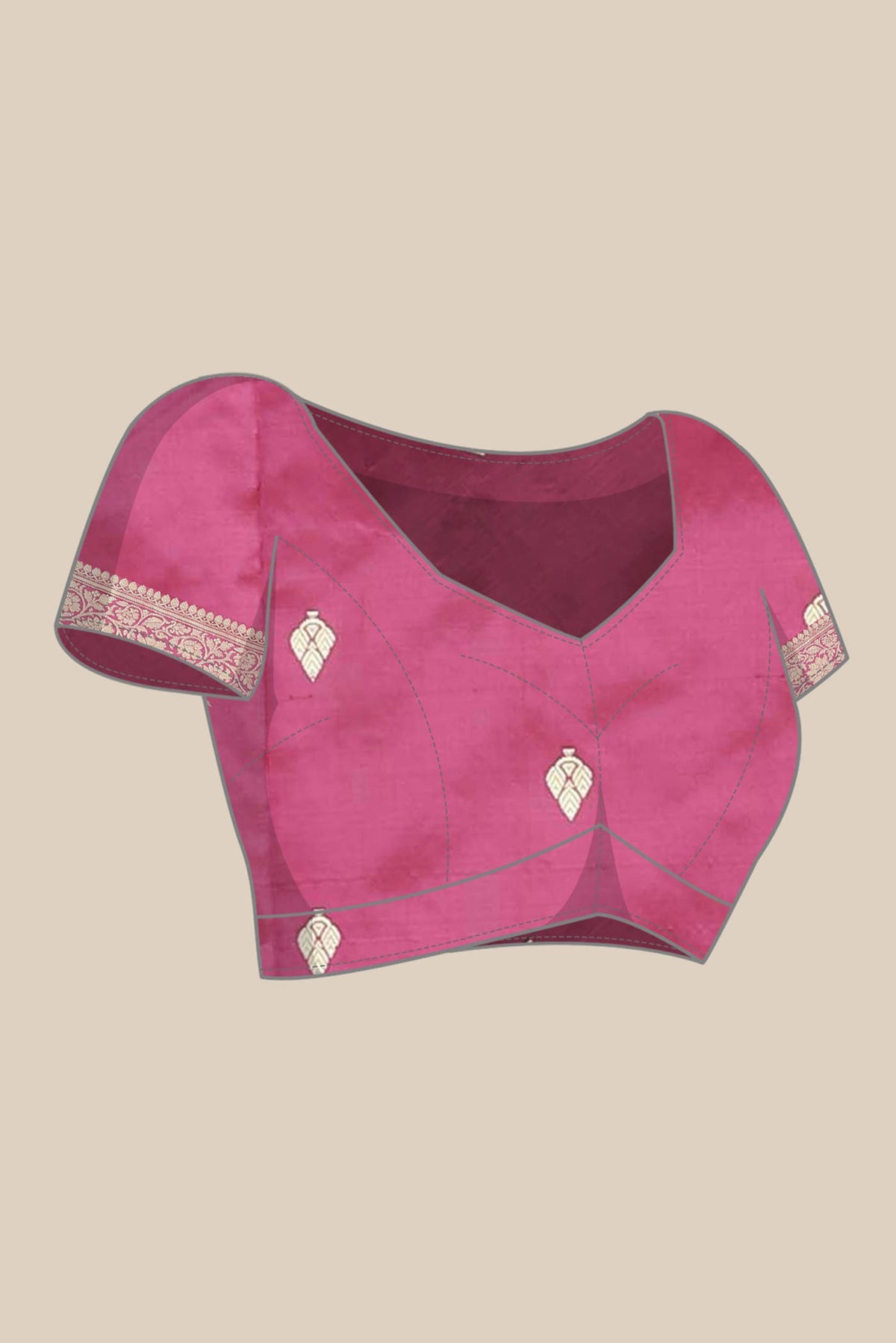Pink Banarasi Katan Silk Saree