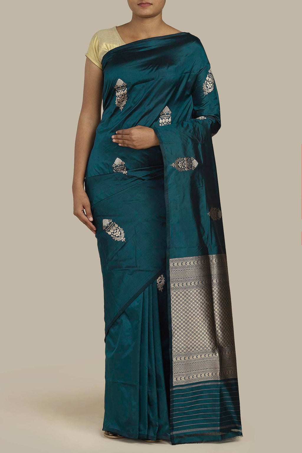 Blue Banarasi Silk Saree
