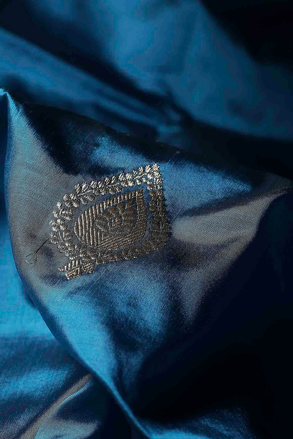 Blue Banarasi Katan Silk Saree
