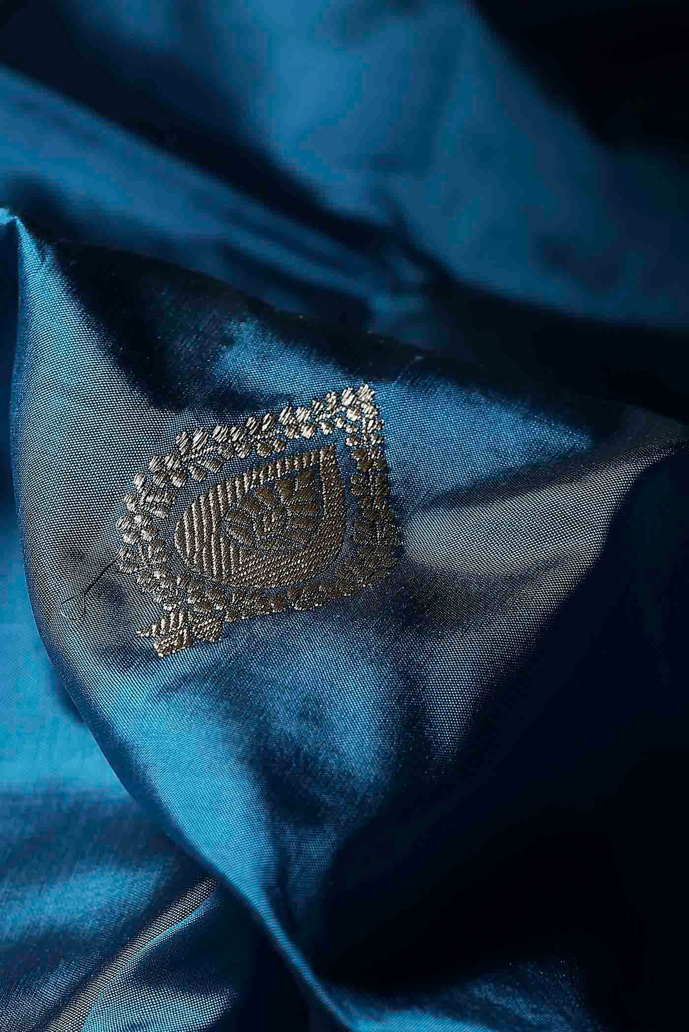 Blue Banarasi Katan Silk Saree