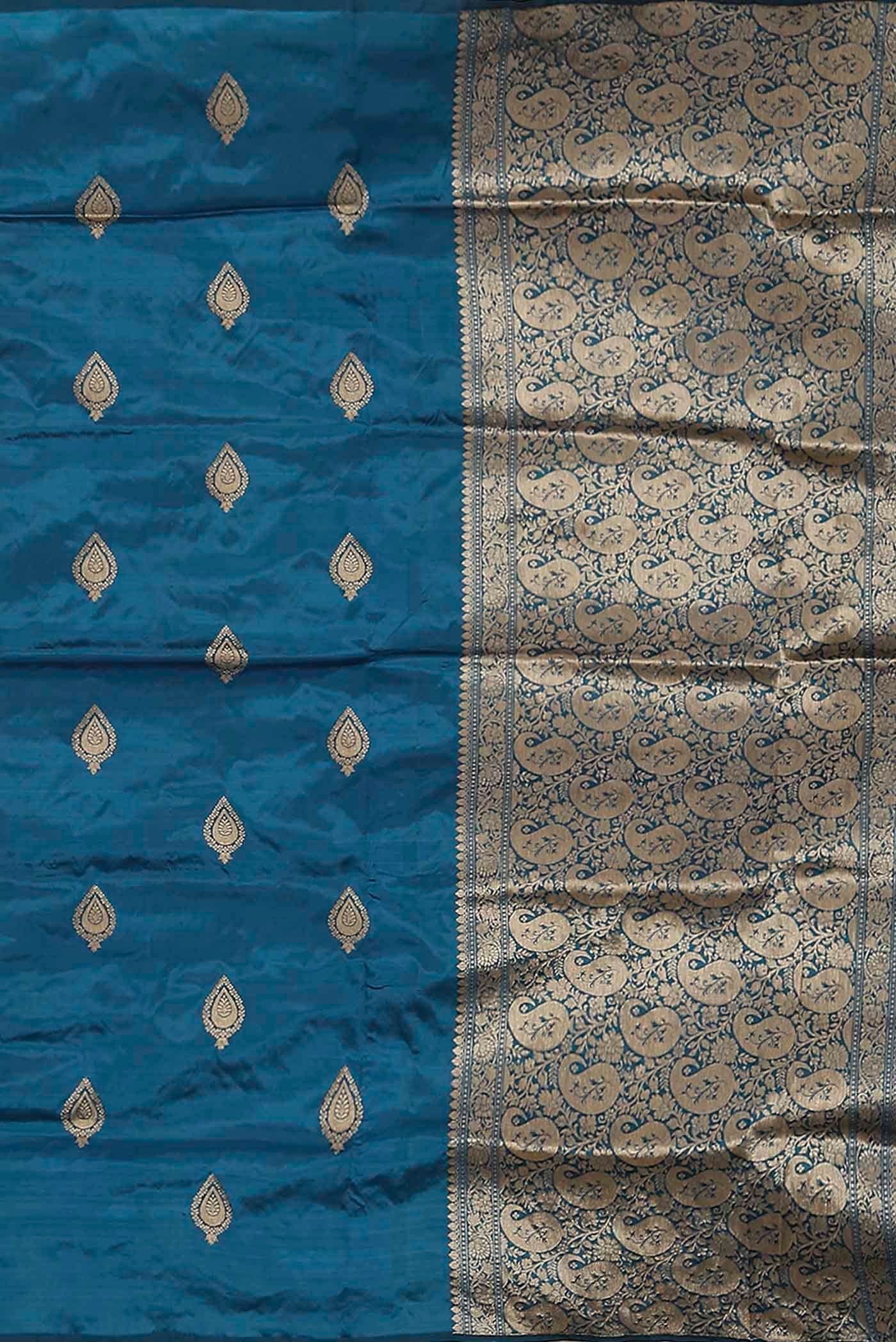 Blue Banarasi Katan Silk Saree