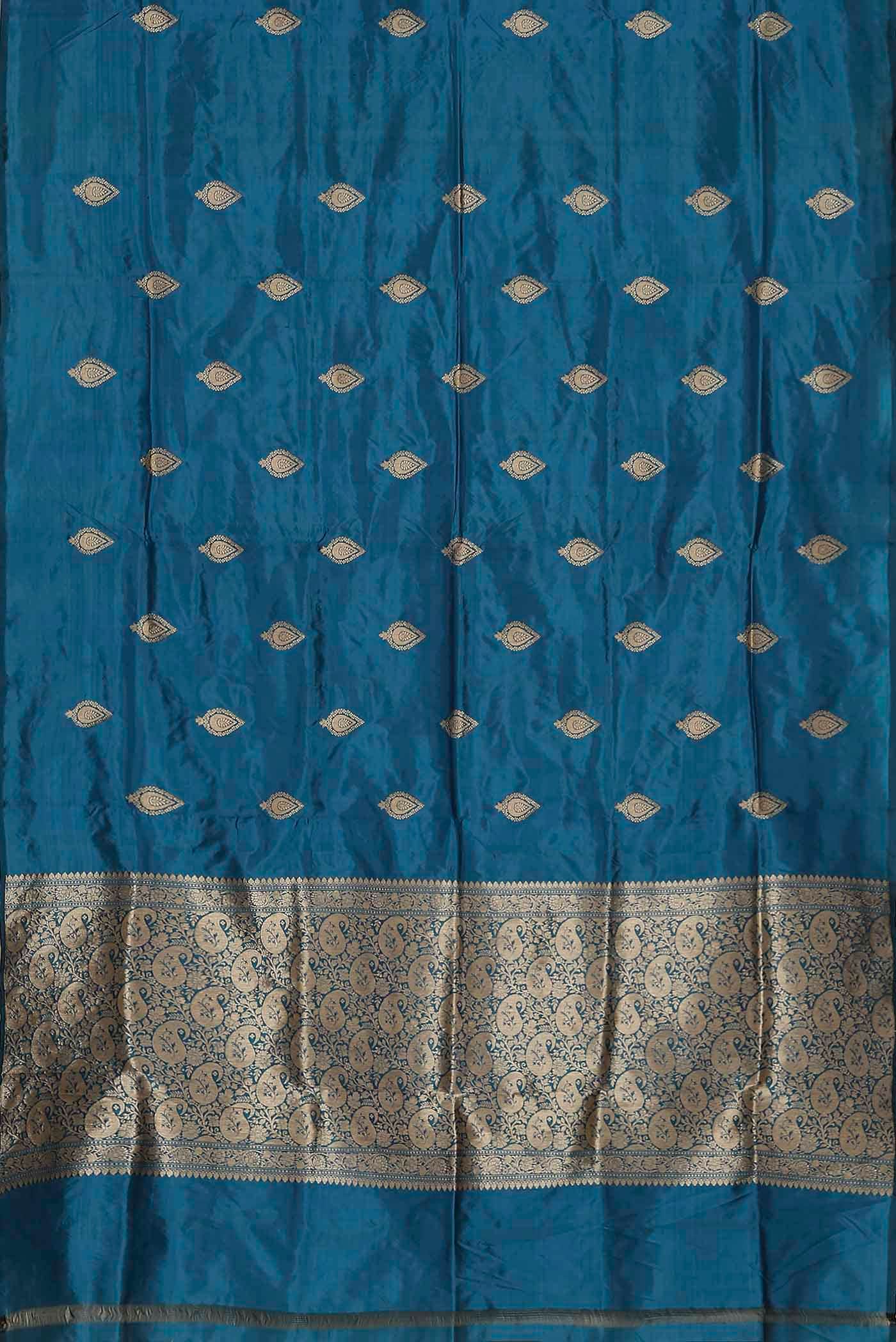 Blue Banarasi Katan Silk Saree