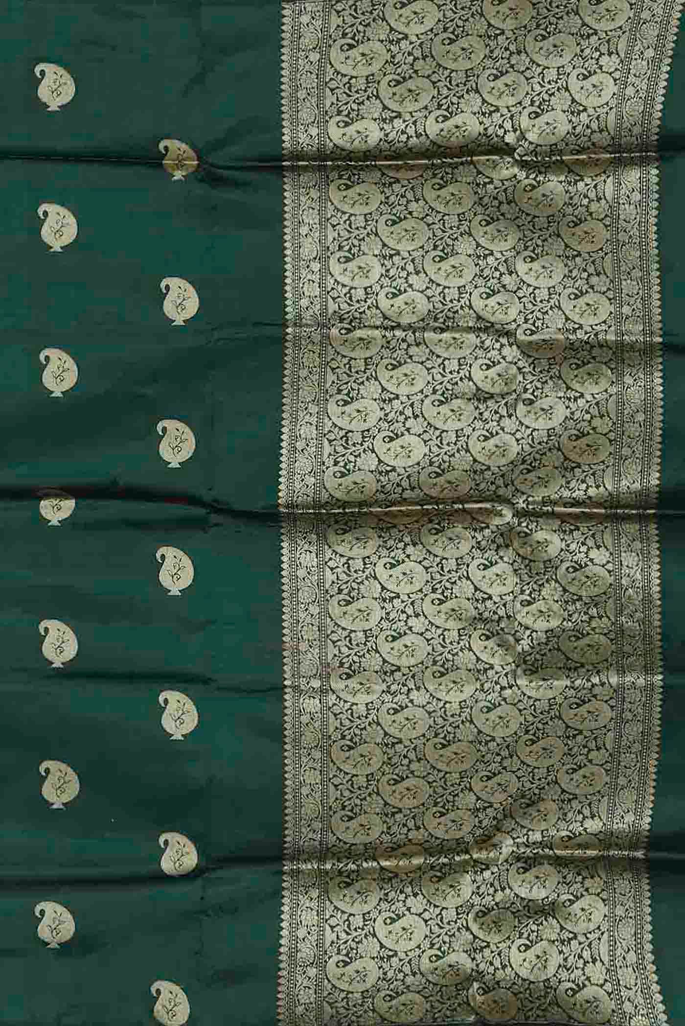Green Banarasi Katan Silk Saree