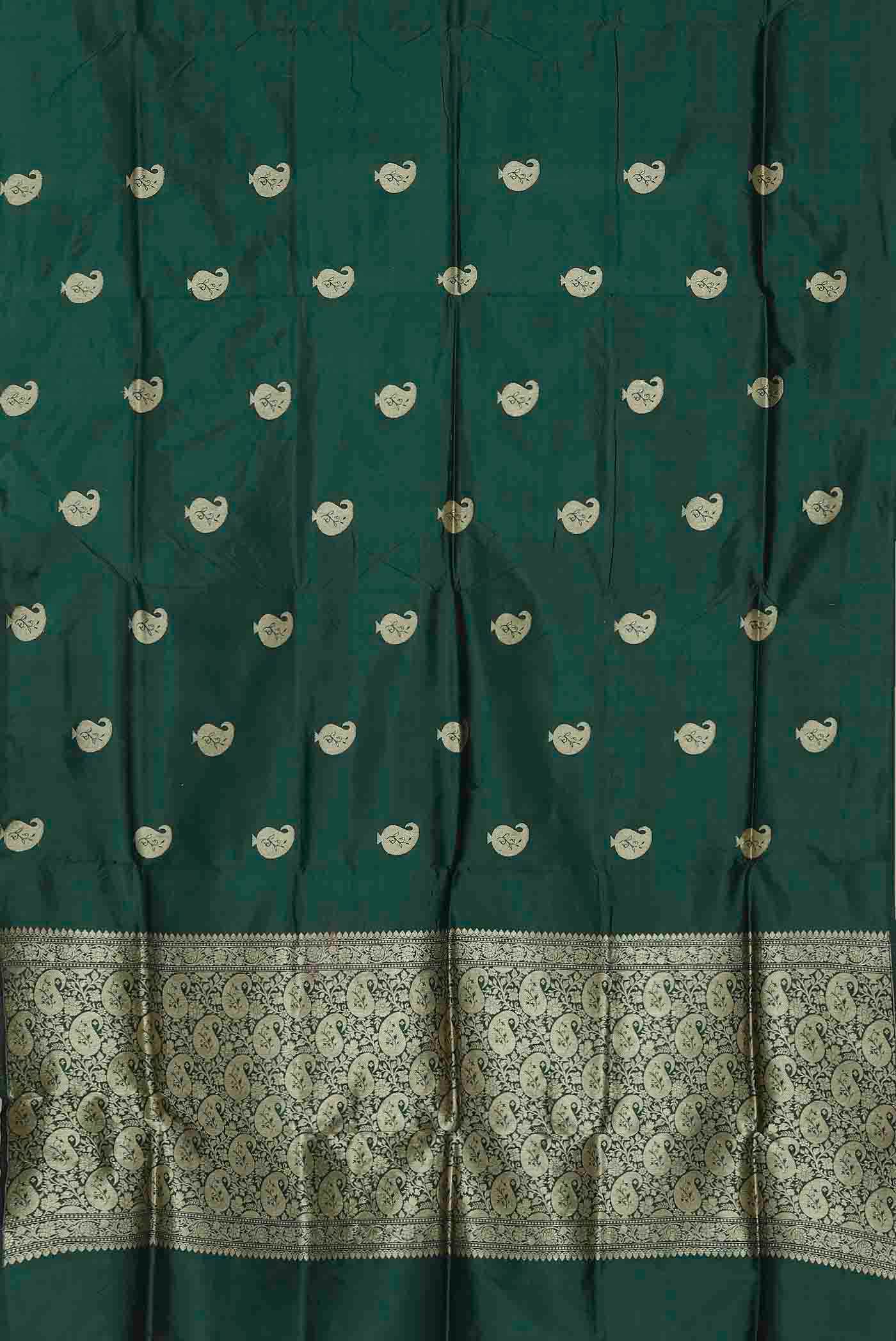 Green Banarasi Katan Silk Saree
