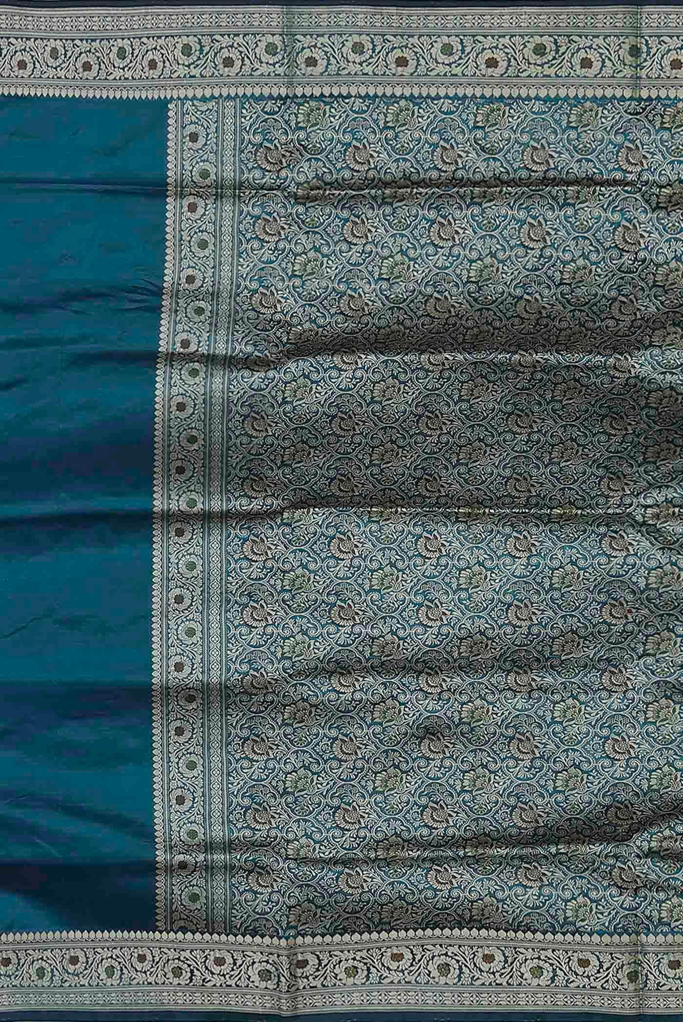 Blue Banarasi Katan Silk Saree