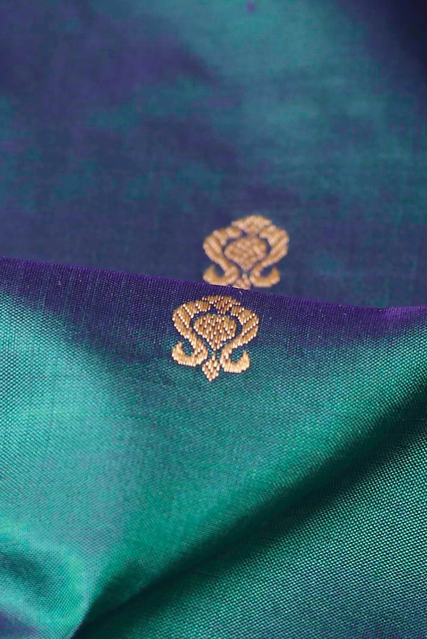 Blue Banarasi Katan Silk Saree