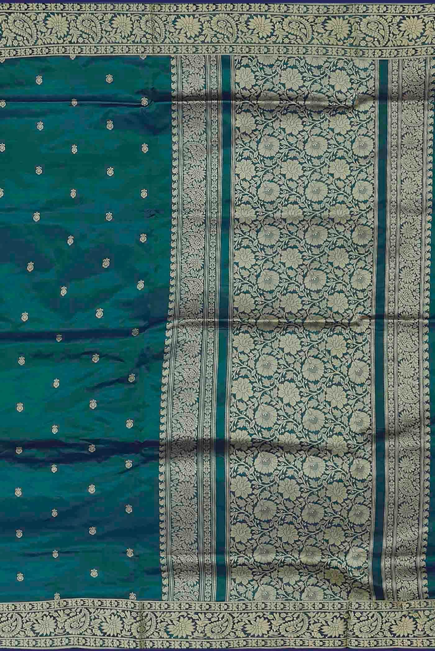 Blue Banarasi Katan Silk Saree