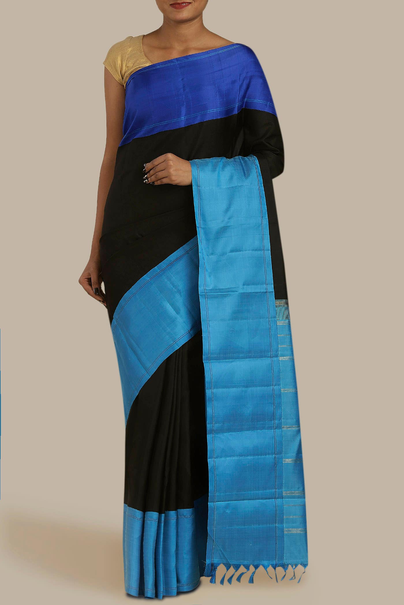Black Kanchipuram Silk Saree