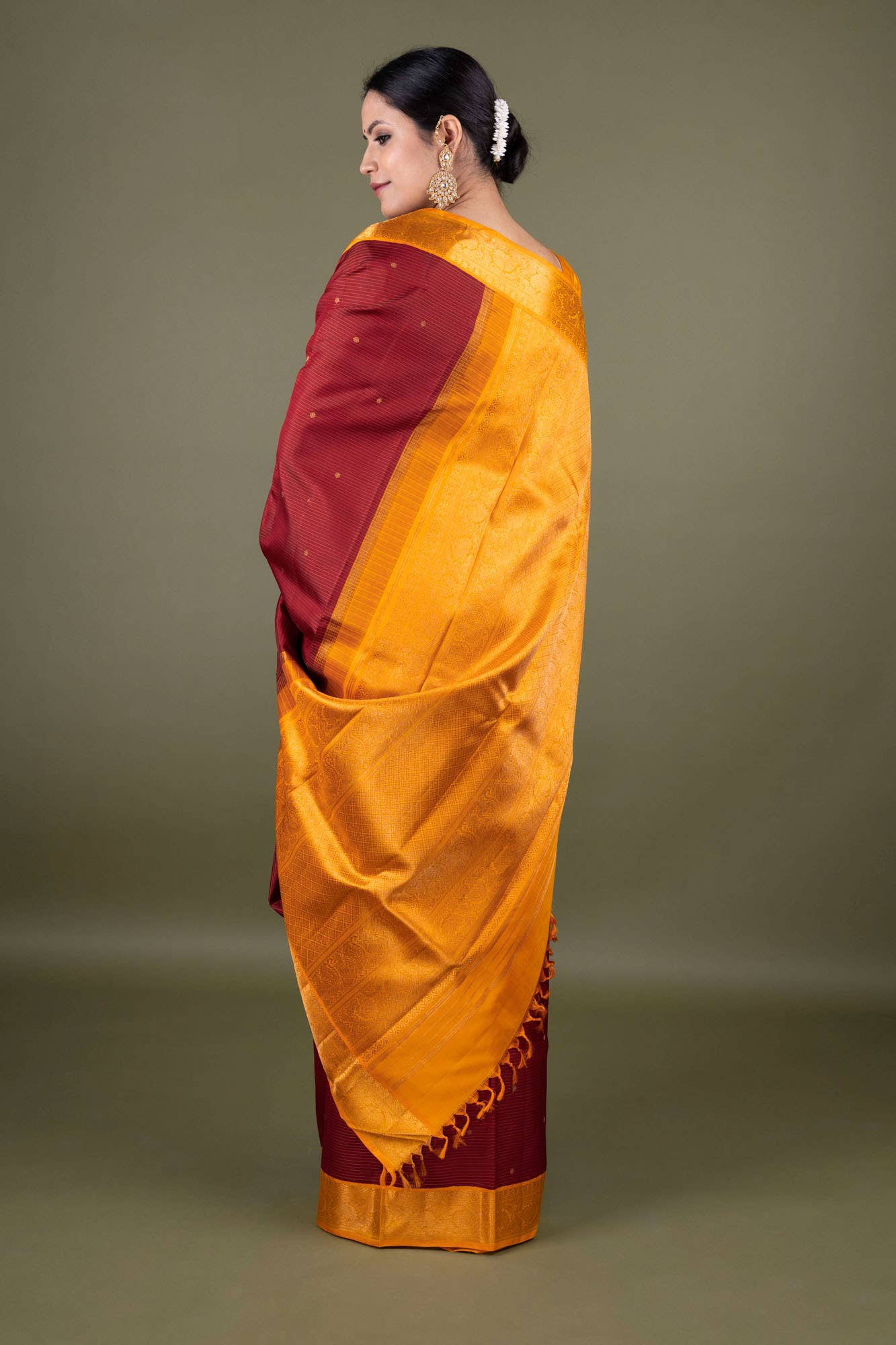 Maroon Kanchipuram Silk Saree