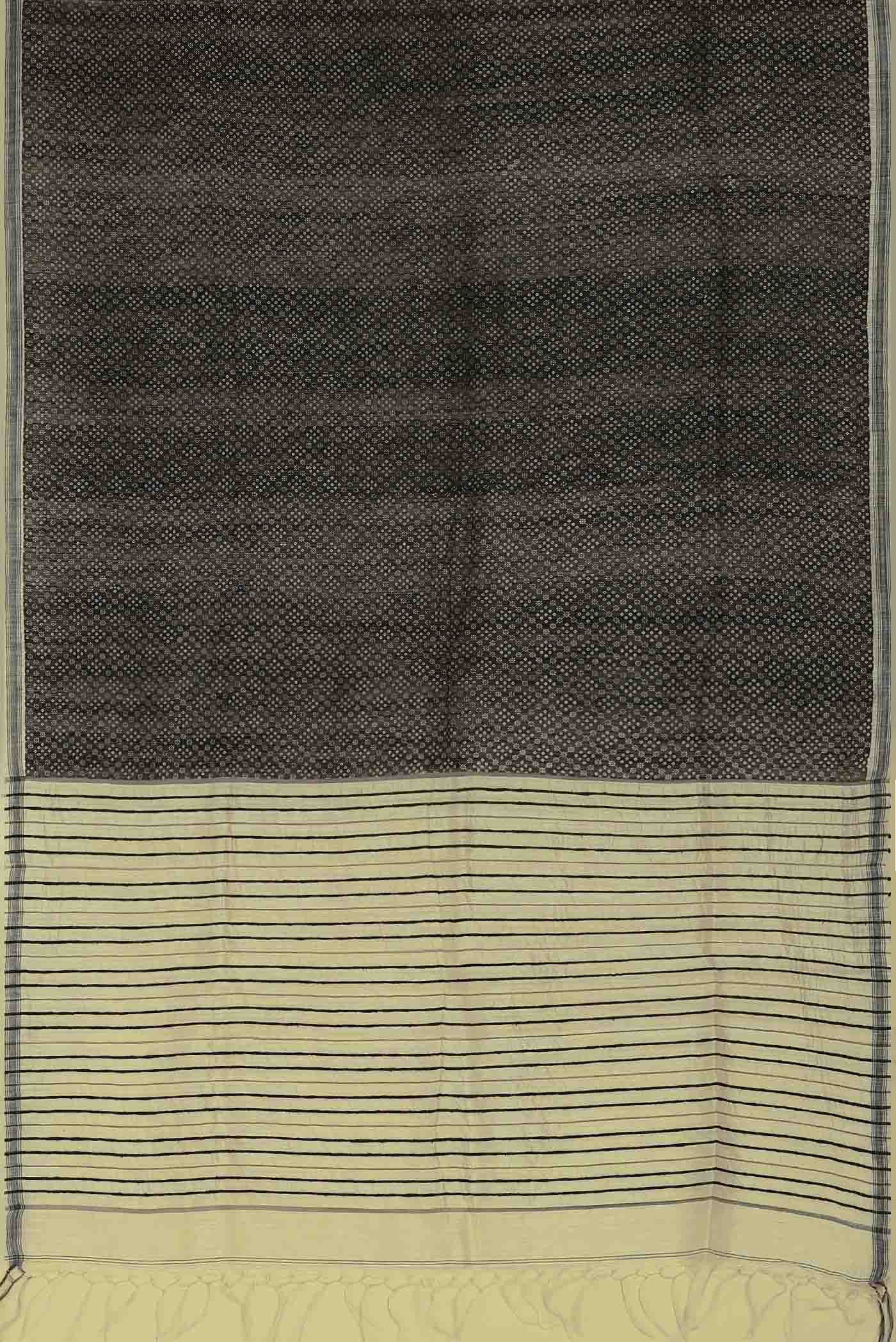 Black Bhagalpuri Tussar Silk Saree