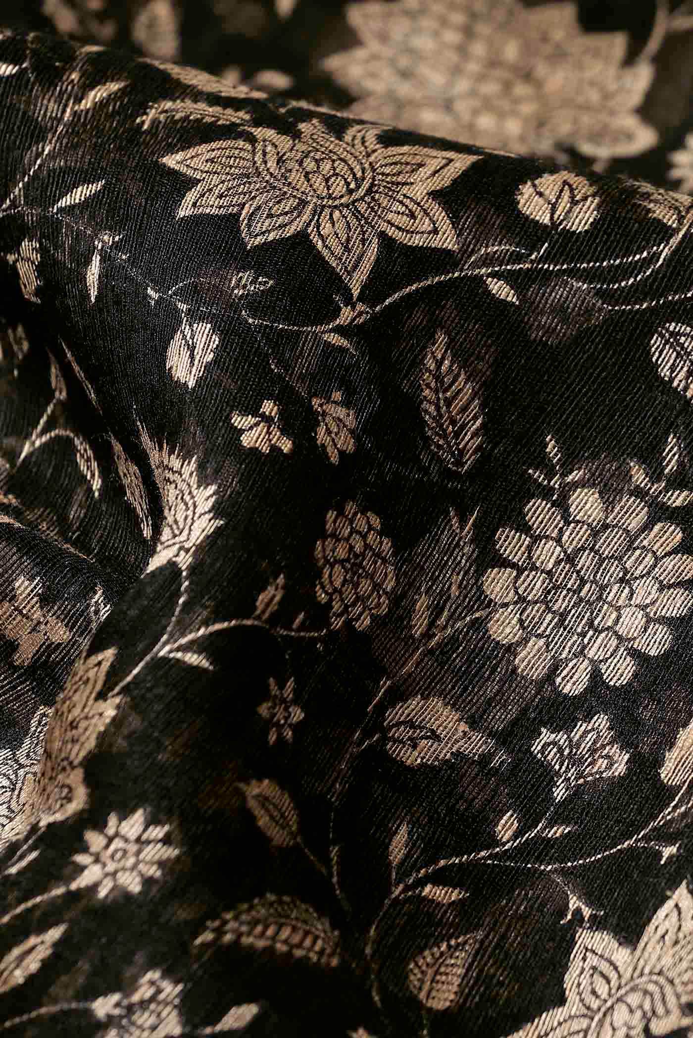 Black Bhagalpuri Tussar Silk Saree