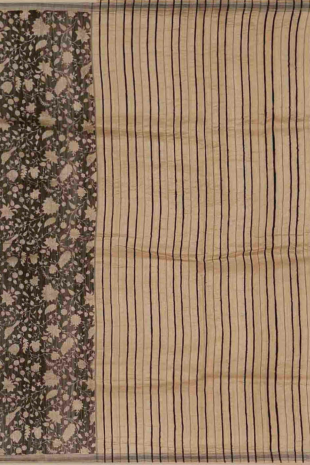 Black Bhagalpuri Tussar Silk Saree