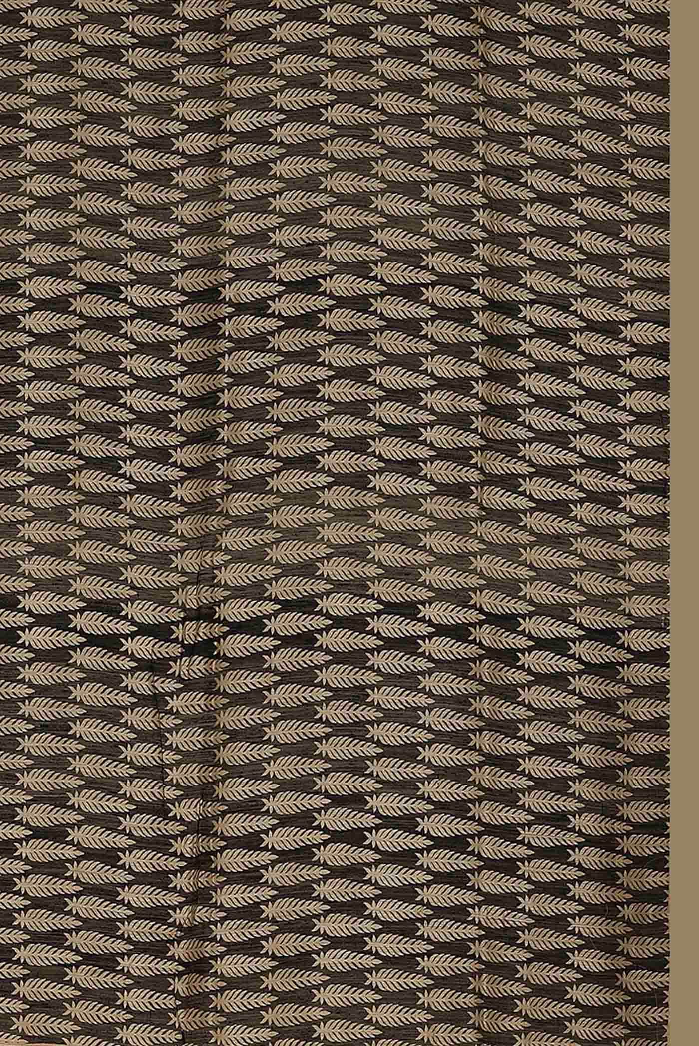 Black Bhagalpuri Tussar Silk Saree