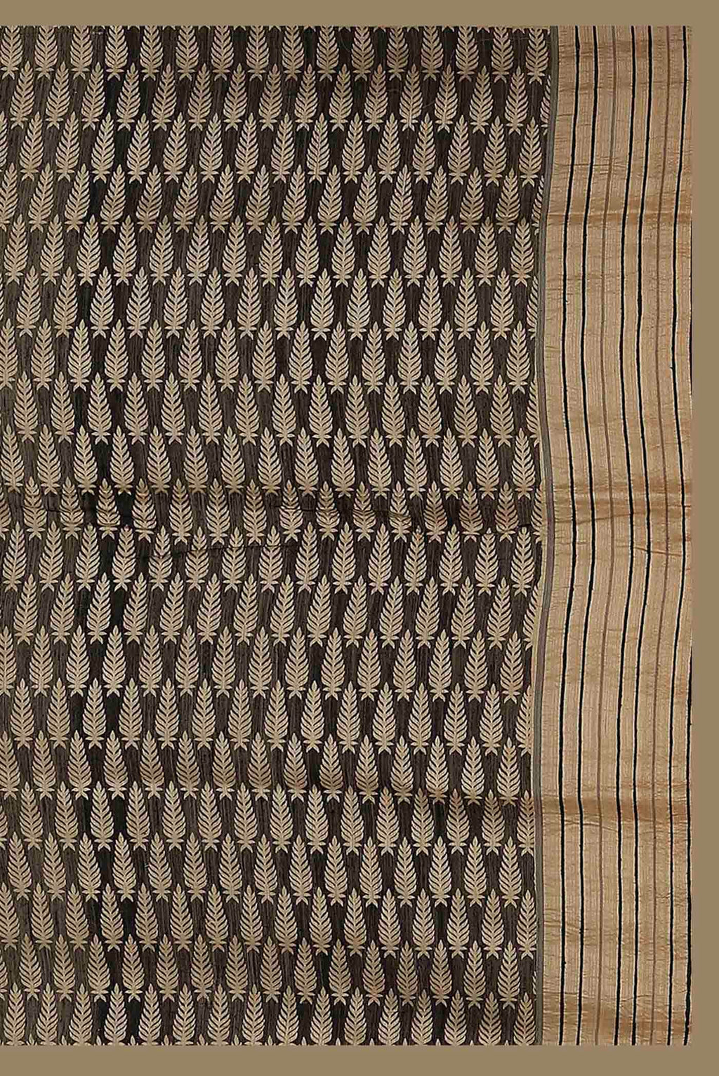 Black Bhagalpuri Tussar Silk Saree