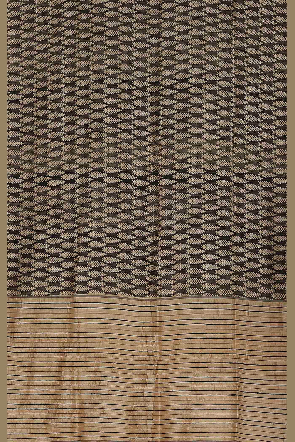 Black Bhagalpuri Tussar Silk Saree