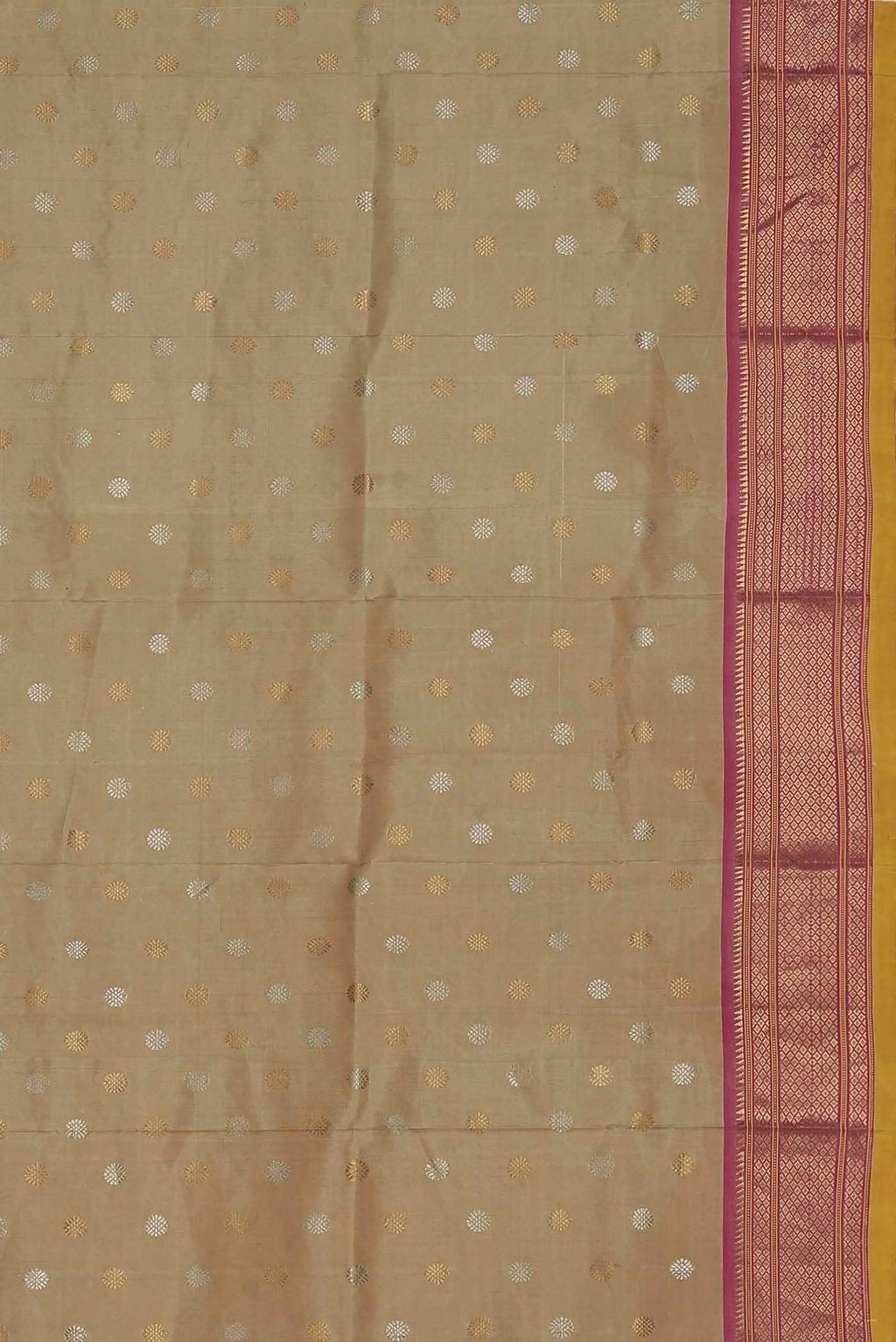 Beige Gadwal Silk Saree