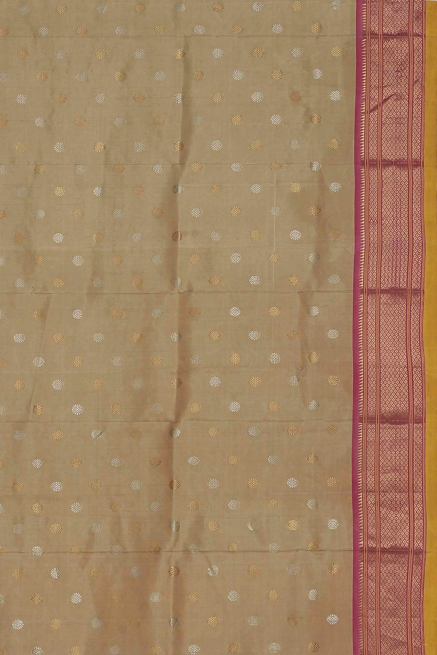 Beige Gadwal Silk Saree