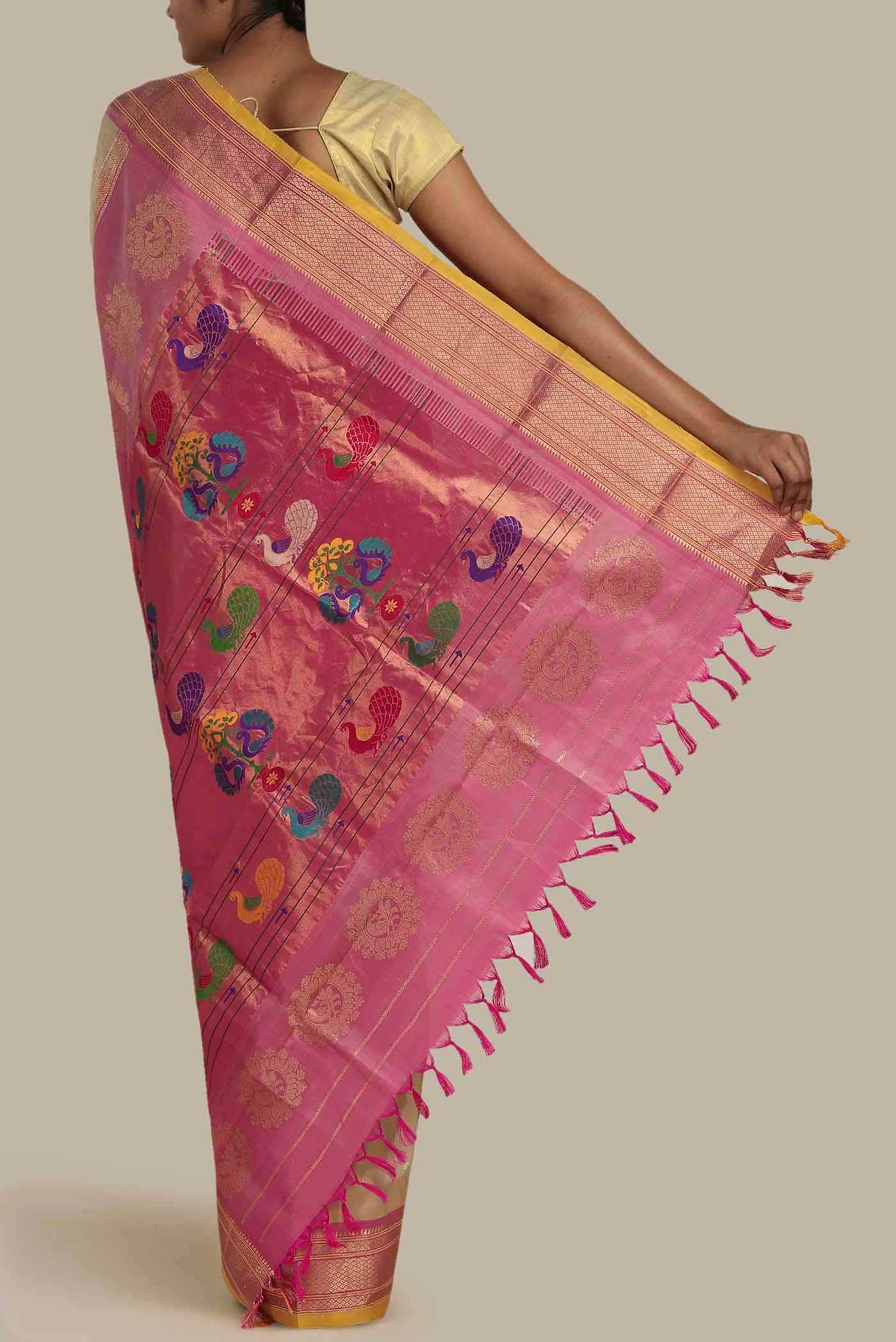 Beige Gadwal Silk Saree