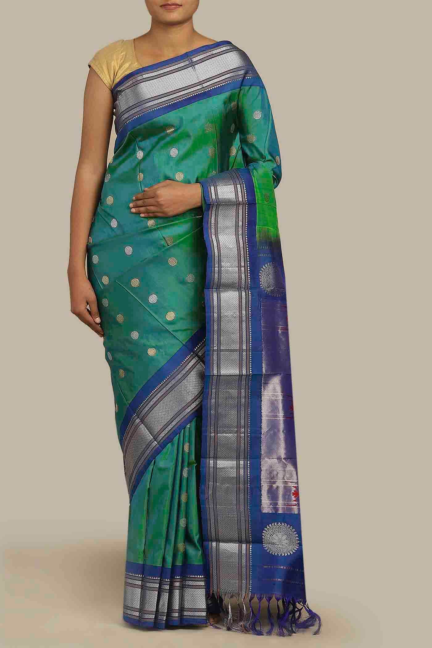Green Gadwal Silk Saree
