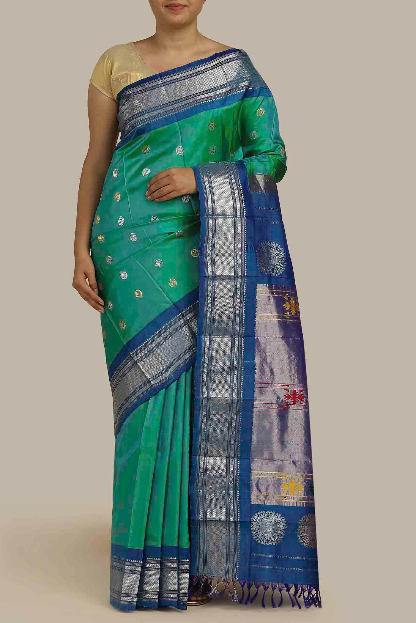 Green Gadwal Silk Saree